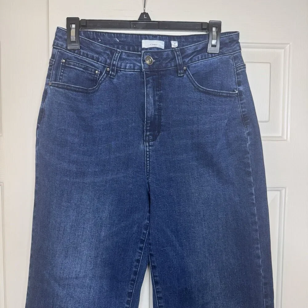 A Loves A Womens High Rise Jeans Size 28 Raw Hem Relaxed Fit Boho Grunge Casual - Picture 2 of 7